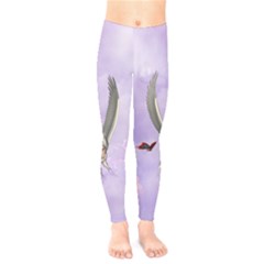 Cute Little Pegasus With Butterflies Kids  Legging by FantasyWorld7