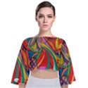 Love Tie Back Butterfly Sleeve Chiffon Top View1