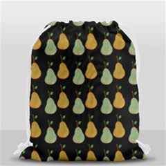 Pears Black Drawstring Bag (small) by snowwhitegirl