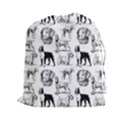 Dog Pattern White Drawstring Pouch (XXL) View1