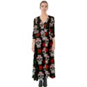 Skull Pattern Black Button Up Boho Maxi Dress View1