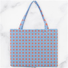 Pastel Mod Blue Orange Circles Mini Tote Bag by BrightVibesDesign