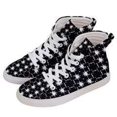 Black And White Pattern Men s Hi-top Skate Sneakers by Simbadda