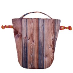 Wood Boards Wooden Wall Wall Boards Drawstring Bucket Bag by Simbadda