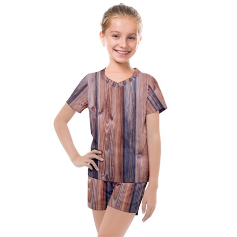 Wood Boards Wooden Wall Wall Boards Kids  Mesh Tee And Shorts Set by Simbadda