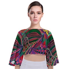 Delight Tie Back Butterfly Sleeve Chiffon Top by nicholakarma