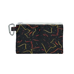 Lines Abstract Print Canvas Cosmetic Bag (small) by dflcprints