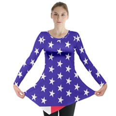 Day Independence July Background Long Sleeve Tunic  by Simbadda