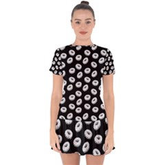Donuts Pattern Drop Hem Mini Chiffon Dress by Valentinaart