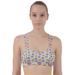 Donuts Pattern Line Them Up Sports Bra by Valentinaart