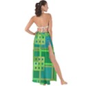 Green Abstract Geometric Maxi Chiffon Tie-Up Sarong View2