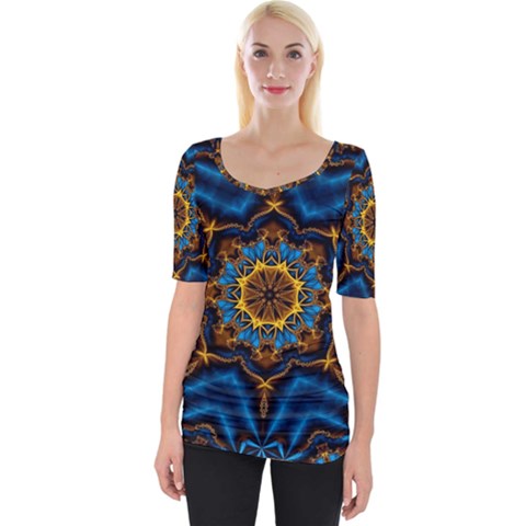 Pattern Abstract Background Art Wide Neckline Tee by Celenk