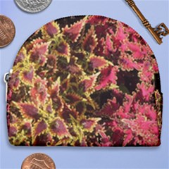 Plant Leaves Foliage Pattern Horseshoe Style Canvas Pouch by Celenk