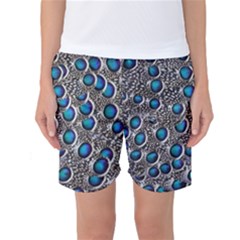 Peacock Pattern Close Up Plumage Women s Basketball Shorts by Celenk