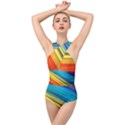 RAINBOW Cross Front Low Back Swimsuit View1