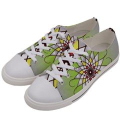 Mandala Model Figure Graphics Women s Low Top Canvas Sneakers by Simbadda