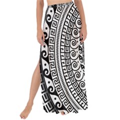 Graphic Design Round Geometric Maxi Chiffon Tie-up Sarong by Simbadda