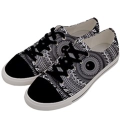 Graphic Design Round Geometric Men s Low Top Canvas Sneakers by Simbadda