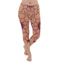 Abstract Art Abstract Background Pattern Lightweight Velour Capri Yoga Leggings by Simbadda