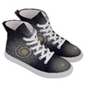 Fractal Mandala Feathers Grey Women s Hi-Top Skate Sneakers View3