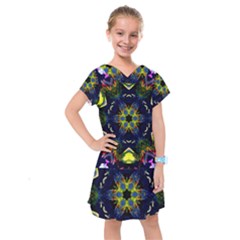 Chakra Art Healing Mandala Kids  Drop Waist Dress by Simbadda