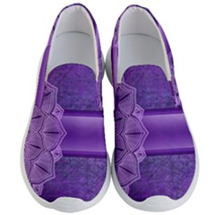 Background Mandala Purple Ribbon Men s Lightweight Slip Ons by Simbadda