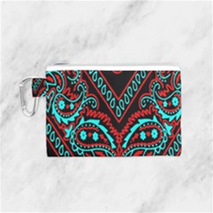 Blue And Red Bandana Canvas Cosmetic Bag (small) by dressshop