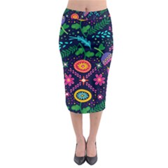 Colorful Pattern Midi Pencil Skirt by Hansue
