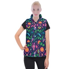 Colorful Pattern Women s Button Up Vest by Hansue