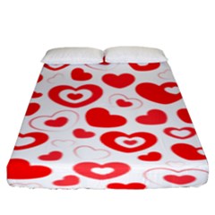 Hearts Fitted Sheet (king Size) by Hansue