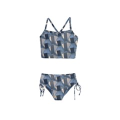 3d Pattern Texture Form Background Girls  Tankini Swimsuit by Nexatart