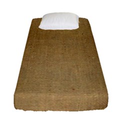 Burlap Coffee Sack Grunge Knit Look Fitted Sheet (single Size) by dressshop