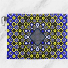 Digital Art Background Yellow Blue Canvas Cosmetic Bag (xxxl) by Sapixe