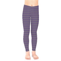 Luv Machine Robot Houndstooth Pattern (purple) Kids  Legging by emilyzragz