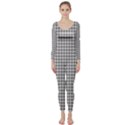 Luv Machine Robot Houndstooth Pattern (Grey) Long Sleeve Catsuit View1