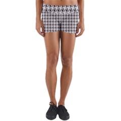 Luv Machine Robot Houndstooth Pattern (grey) Yoga Shorts by emilyzragz