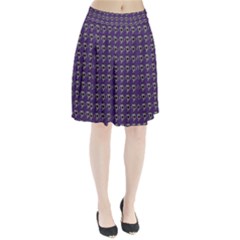 Luv Machine Robot Houndstooth Pattern Purple Pleated Skirt by emilyzragz