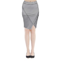Luv Machine Robot Houndstooth Pattern (grey) Midi Wrap Pencil Skirt by emilyzragz