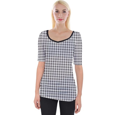 Luv Machine Robot Houndstooth Pattern (grey) Wide Neckline Tee by emilyzragz