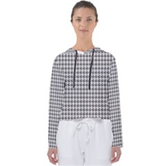 Luv Machine Robot Houndstooth Pattern Grey Women s Slouchy Sweat by emilyzragz