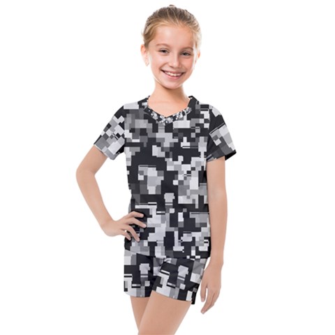 Noise Texture Graphics Generated Kids  Mesh Tee And Shorts Set by Sapixe