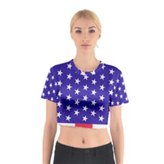 Day Independence July Background Cotton Crop Top by Sapixe