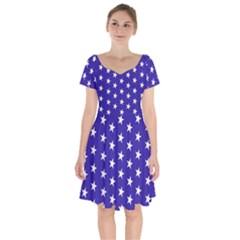 Day Independence July Background Short Sleeve Bardot Dress by Sapixe