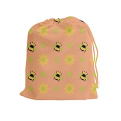 Bee A Bug Nature Wallpaper Drawstring Pouch (xl) by Sapixe