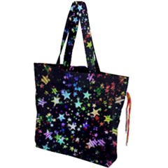 Christmas Star Gloss Lights Light Drawstring Tote Bag by Sapixe