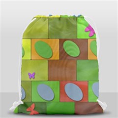 Easter Egg Happy Easter Colorful Drawstring Bag (small) by Sapixe