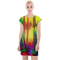 Abstract Vibrant Colour Botany Cap Sleeve Bodycon Dress View1