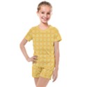 Pattern Background Texture Yellow Kids  Mesh Tee and Shorts Set View1
