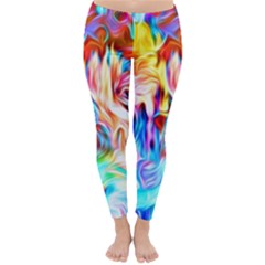 Background Drips Fluid Colorful Classic Winter Leggings by Sapixe