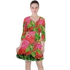 Figure Watercolor Art Nature Ruffle Dress by Sapixe
